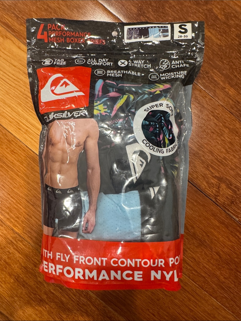 Quiksilver Black Boxer Briefs with Multicolor Accent Waistband